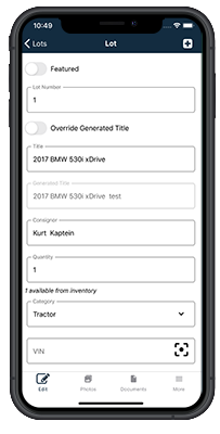 auction cataloging app