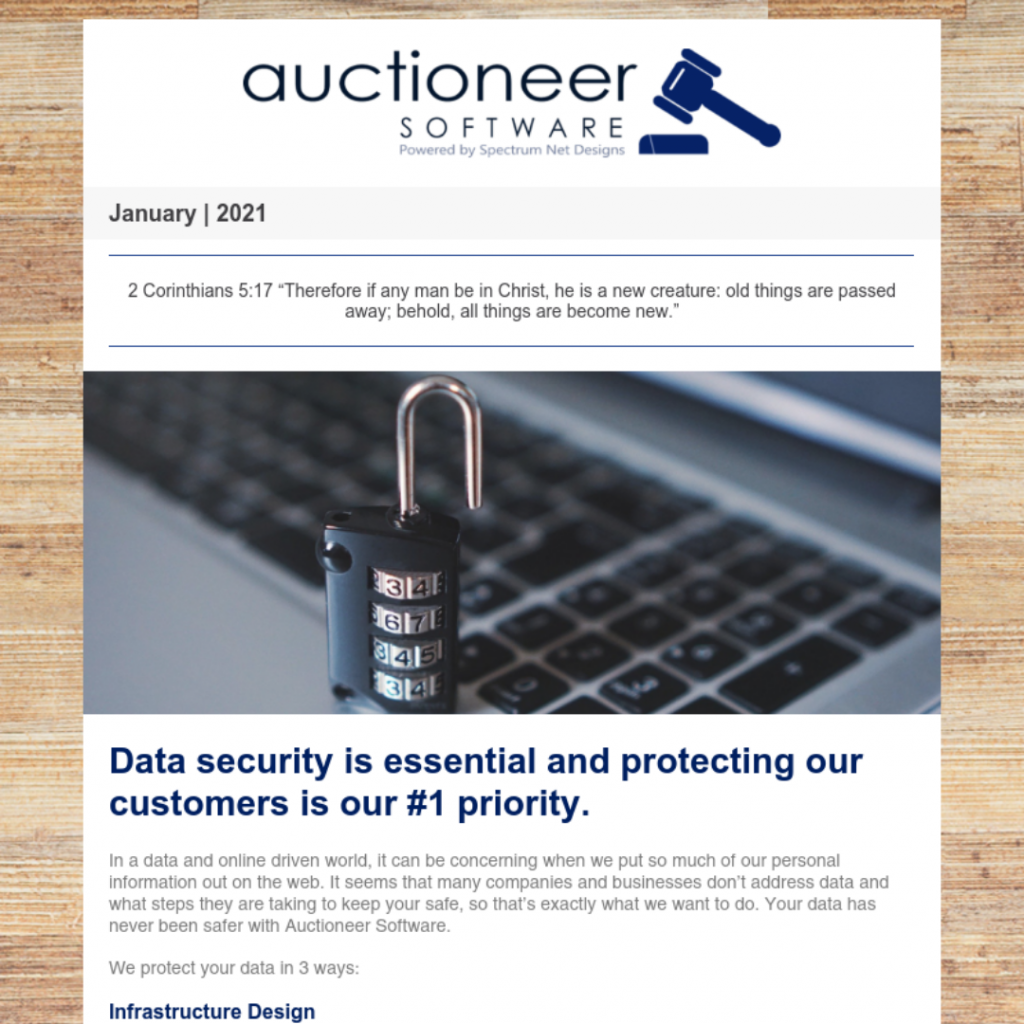 auctioneer software newsletter 1.8.21