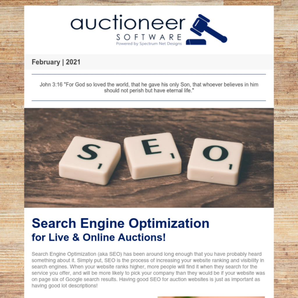 auctioneer software newsletter 2.25.21