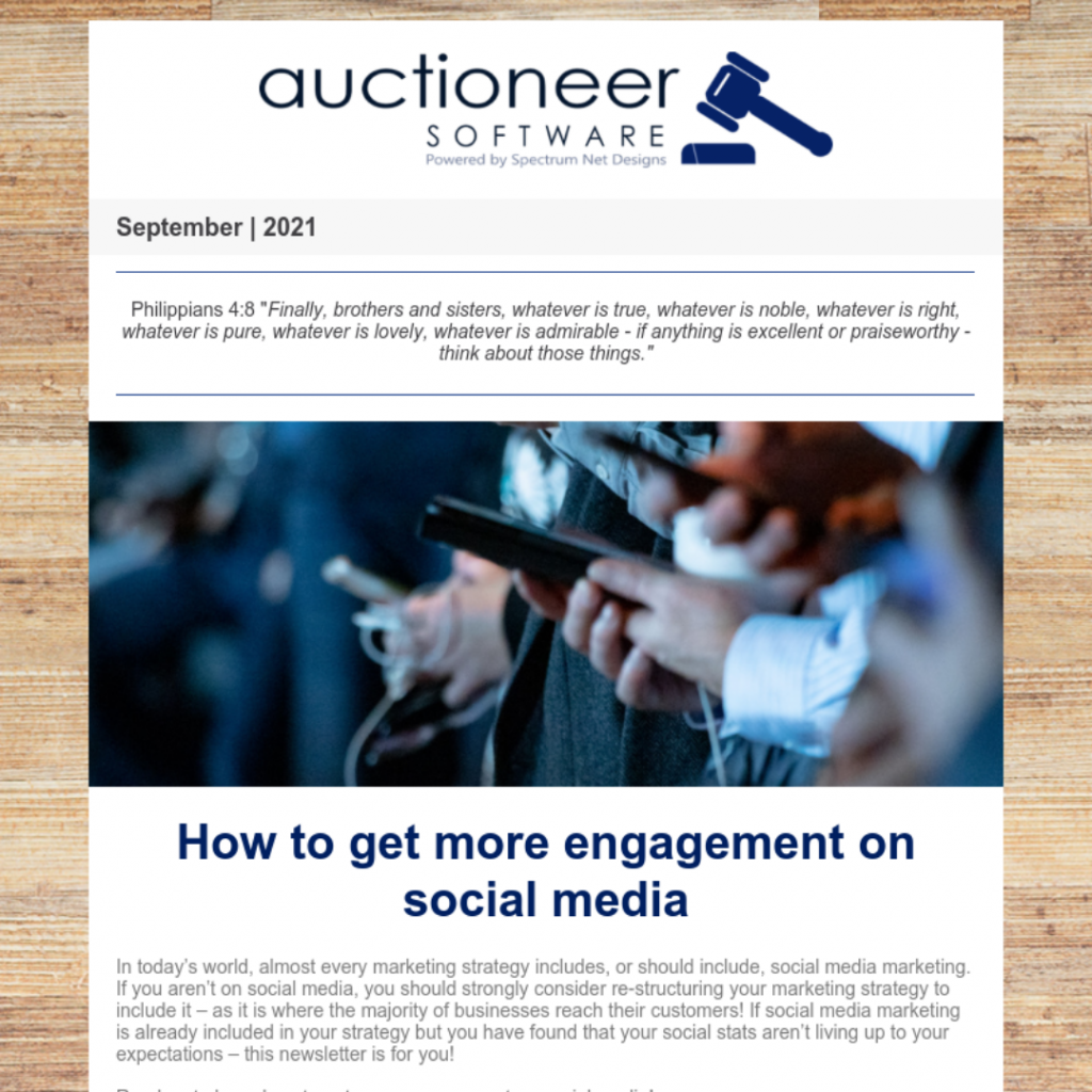 auctioneer newsletter