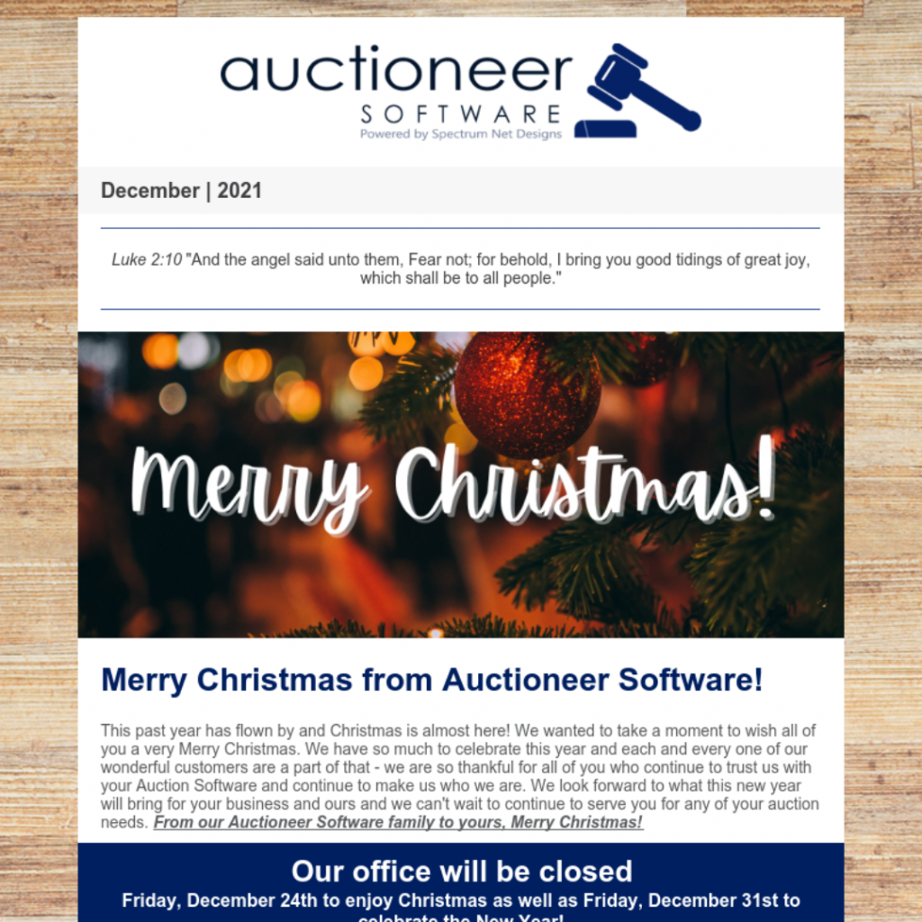 12.23.21 Auctioneer Newsletter Webpage Image