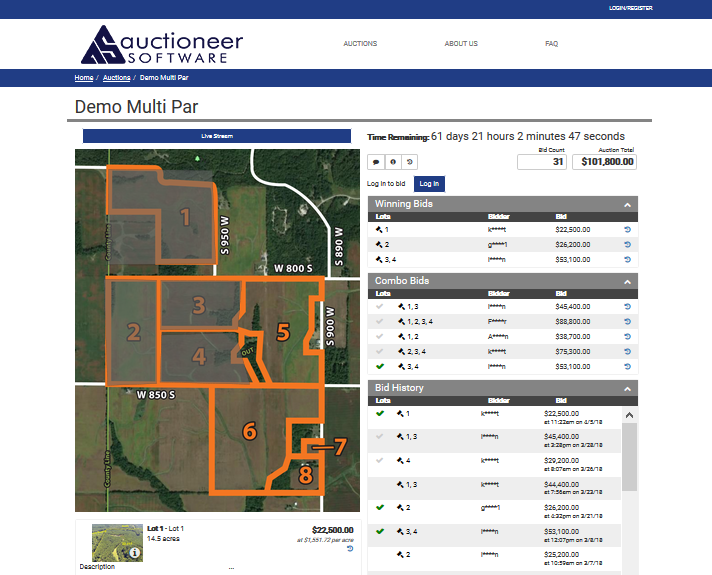 Farm land auction