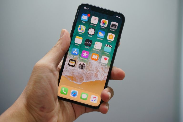 iPhone being held up